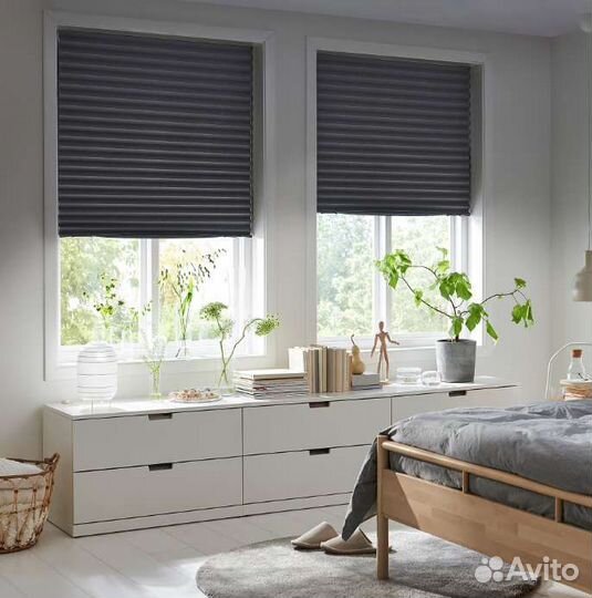 Жалюзи IKEA шоттис тёмно-серые блекаут