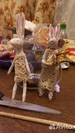 Ватные елочные игрушки