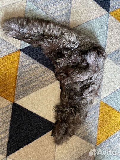 Меховой воротник капюшон песец