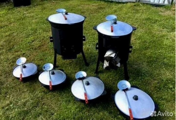 Казан чугунный+печь+шумовка