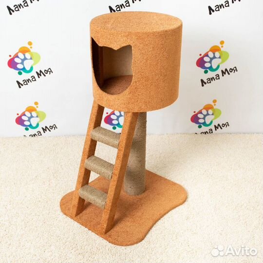 Домик для кошек, с когтеточкой Арт 19. Новый 80 см