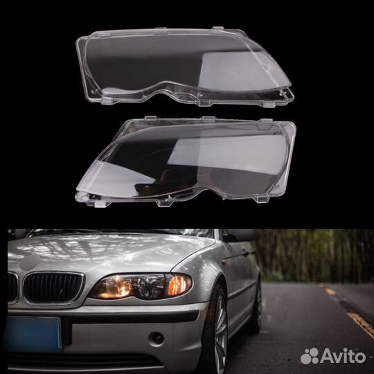 Стекло фары BMW 3 E46 Sedan (1996-2003) дорест