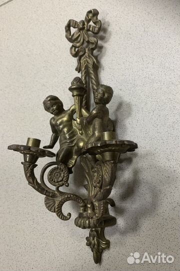 Подсвечник большой красивый бронзовый