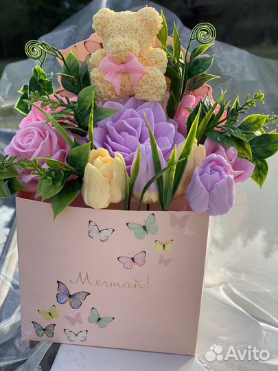 Букет из мыльных цветов