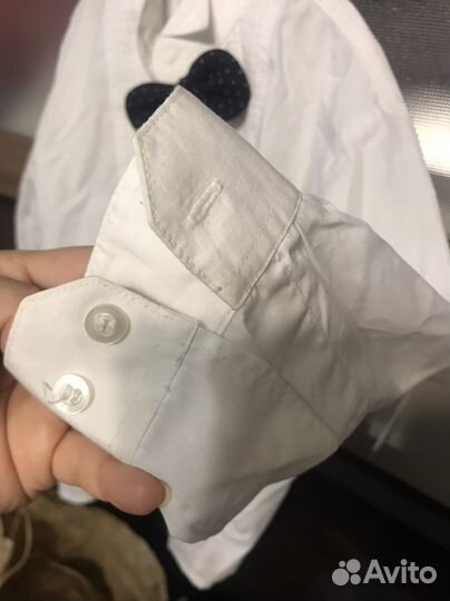 Рубашка белая с бабочкой 104/110