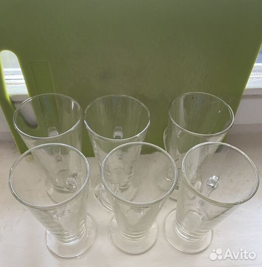 Набор стеклянных стаканов 6 штук для кофе