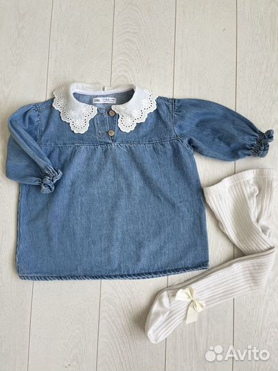 Платье джинсовое zara 3-4 года