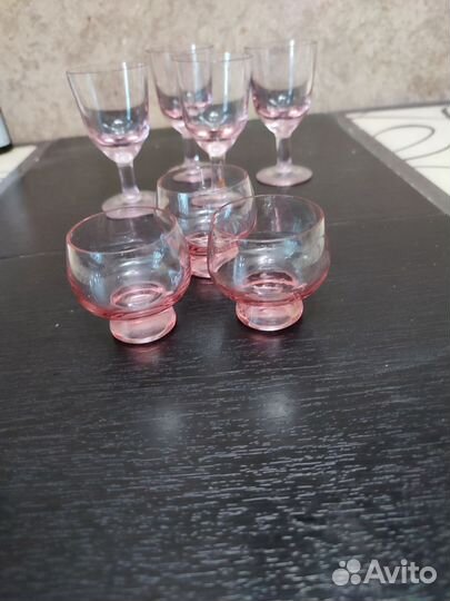 Рюмки розовое стекло СССР