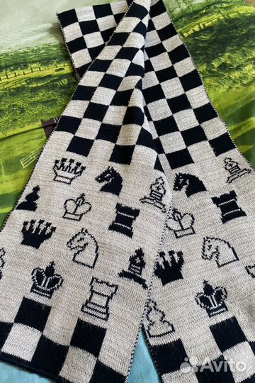 Шахматные шарфы теплые новые