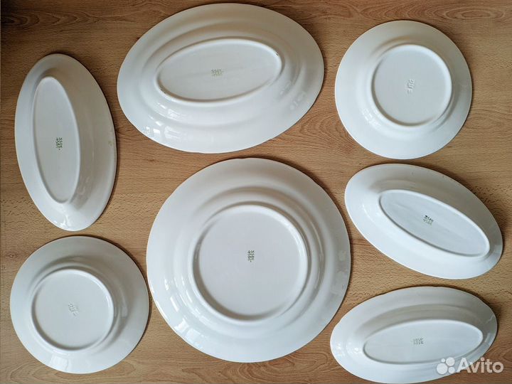 Блюдо, селедочницы, тарелки позолота Конаково СССР