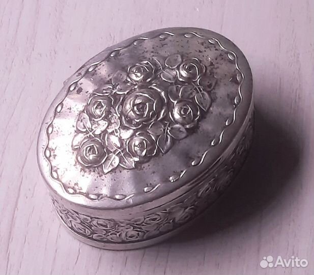 Антикварная шкатулка. Серебрение. Европа. Нач.20 в