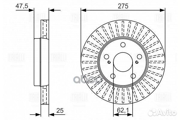 Диск тормозной Toyota Mark II/Chaser/Cresta X100
