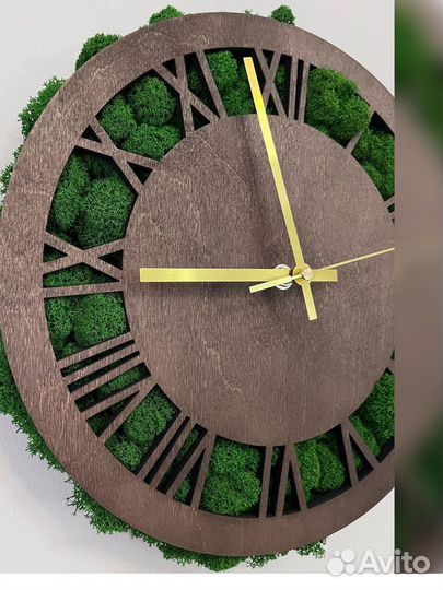 Часы со мхом / картина со мхом