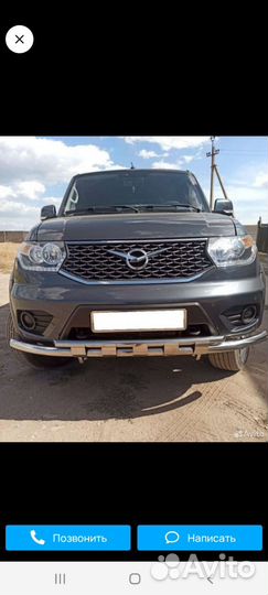 Защита переднего бампера УАЗ Patriot