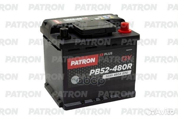 Аккумулятор patron plus 12V 52AH 480A (R+) B13