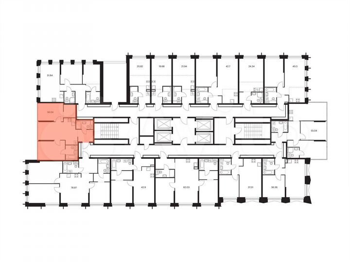 2-к. квартира, 57,3 м², 17/32 эт.