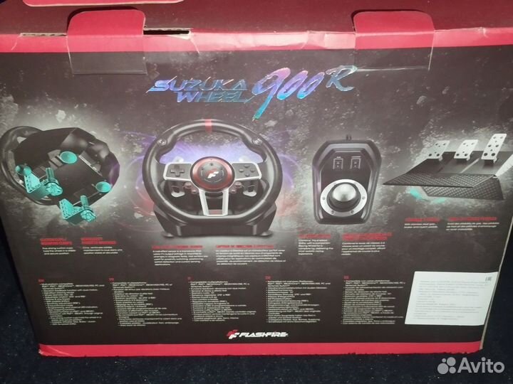 Игровой руль 900 градусов 3 педали и кпп