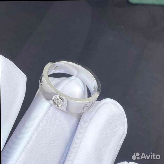 Кольцо Cartier Love, белое золото 585 пробы 0,25ct