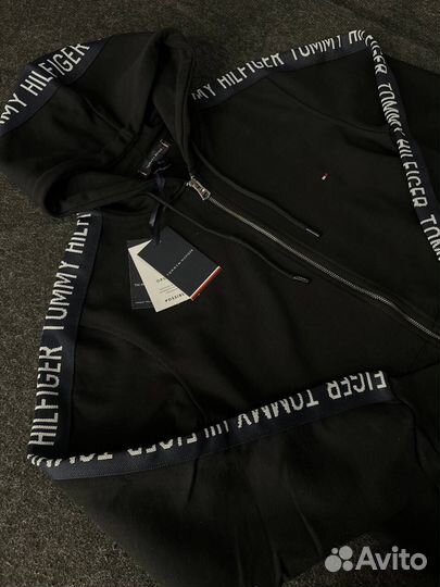 Зип худи Tommy Hilfiger черная люкс