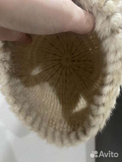 Шапка ушанка норка вязаная