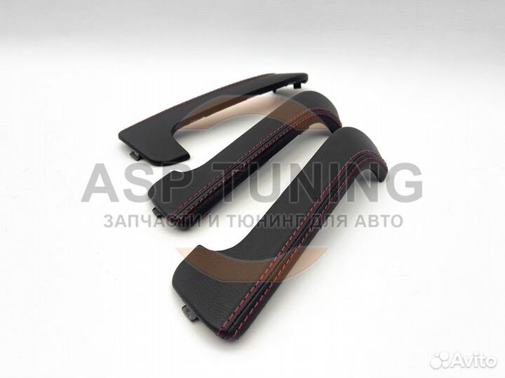 Накладки ручек дверей, экокожа, Гранта (Красный)