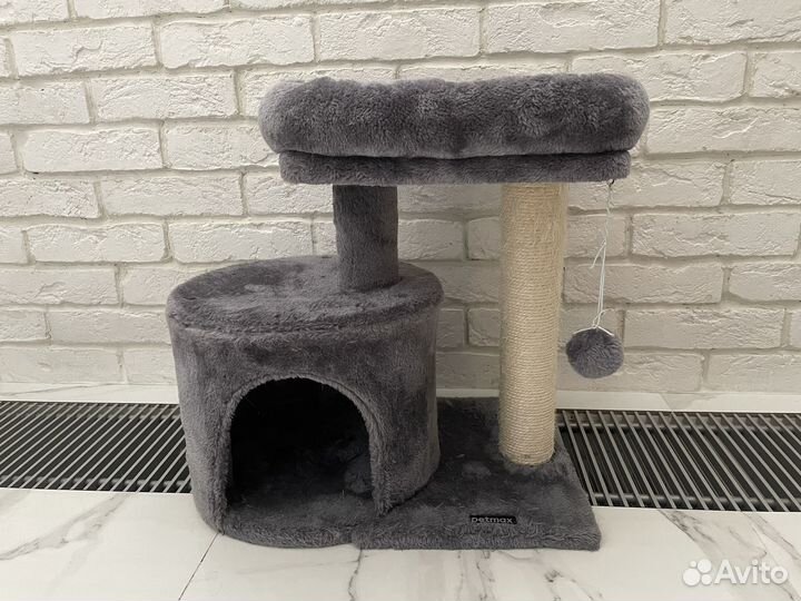 Дом-когтеточка с лежанкой для кошек