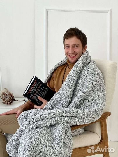 Плед пушистый плюшевый ручной работы Alize Puffy