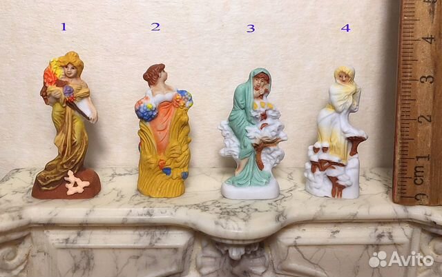 Миниатюрные статуэтки девушек Альфонса Мухи