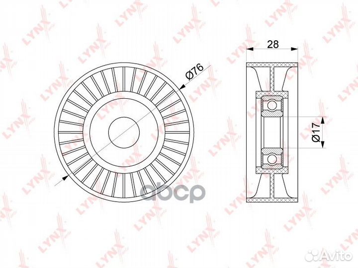 Ролик натяжной приводного ремня PB5313 lynxauto