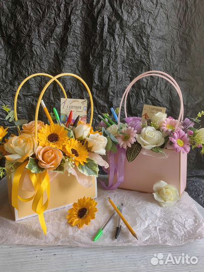 Буке из мыльных цветов на 1сентября