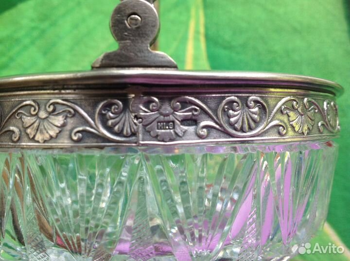Сахарница СССР.Хрусталь, серебро