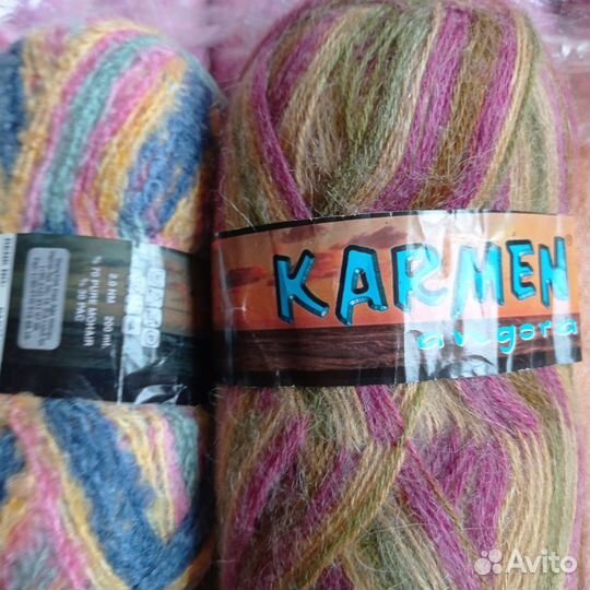 Пряжа для вязания ангора, мохер