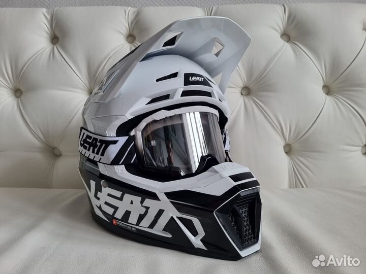 Шлем с Очками Кроссовый Leatt 7.5 Helmet White v23