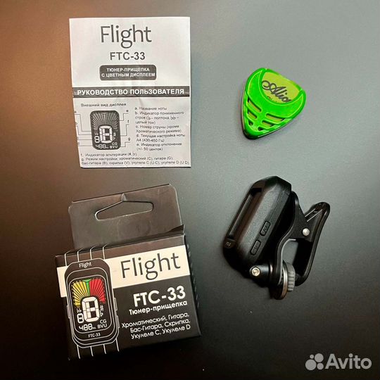 Тюнер для гитары, укулеле flight FTC-33