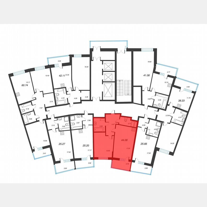 1-к. квартира, 46,7 м², 11/22 эт.