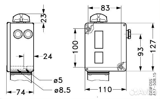 Danfoss 017-500166 - RT 1A Реле давления