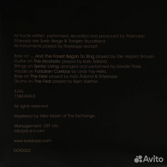 Виниловая пластинка Royksopp - Senior (Black Vinyl