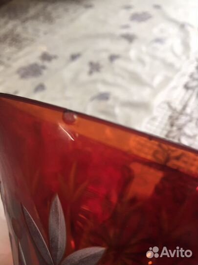 Стекло рубиновое. Набор из 2 предметов. 60 е годы