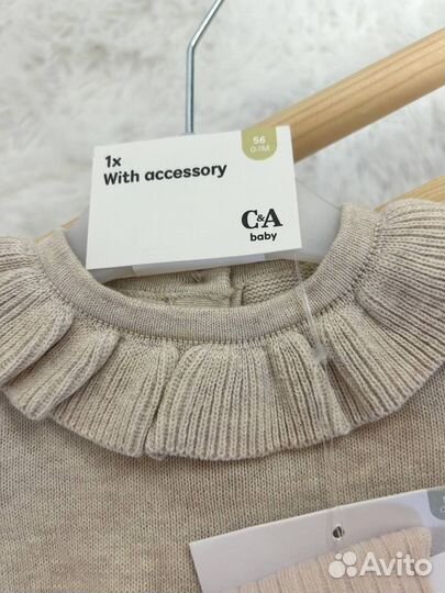 Платье вязанное на девочку C&A 56,74р