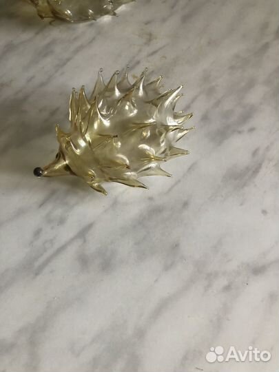 Стеклчннве фигурки ежиков Чехия Богемия