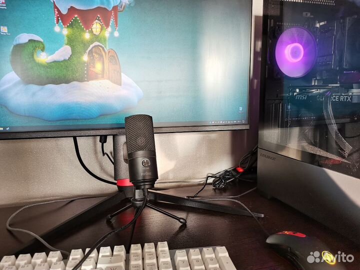 Микрофон Fifine K669B+Кронштейн+Поп фильтр