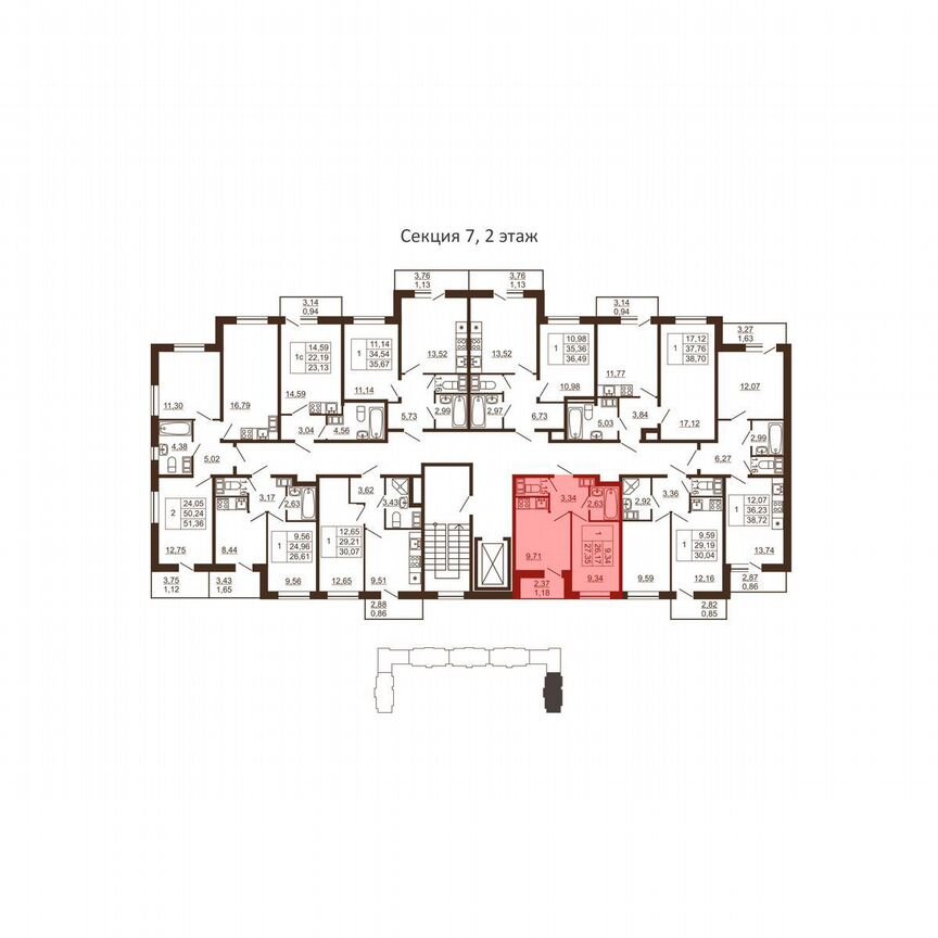 1-к. квартира, 27,4 м², 5/6 эт.