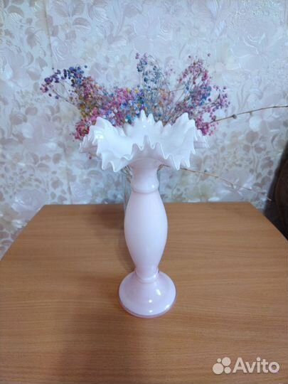 Подсвечник СССР стекло розовый