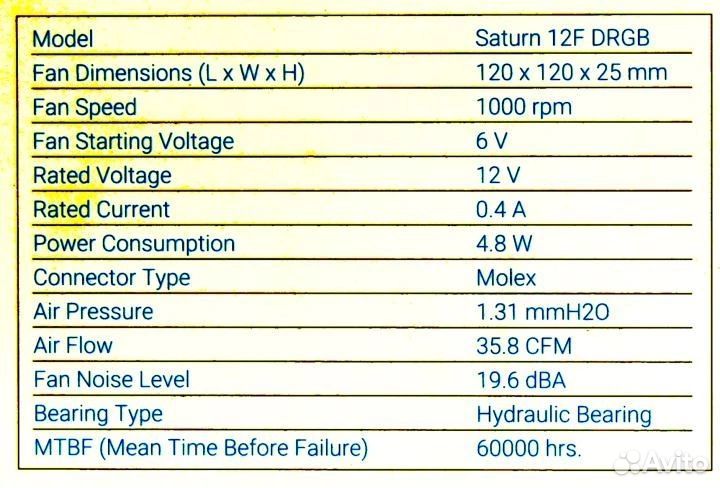 Вентилятор Aerocool Saturn 12F RGB 120мм