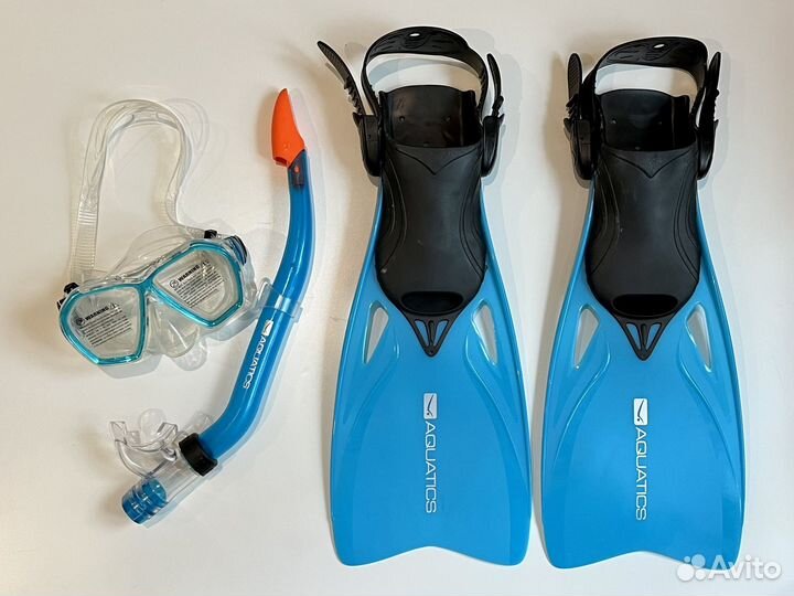Комплект маска + трубка + ласты Aquatics Taihiti