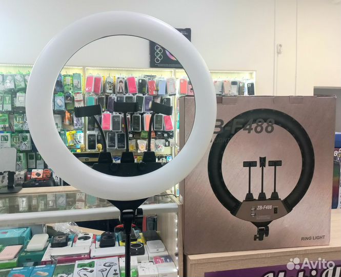 Кольцевая лампа 54 см + штатив