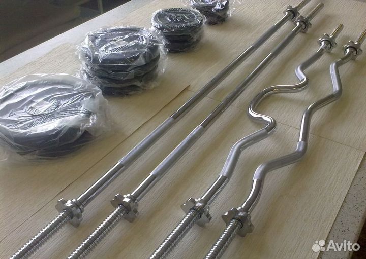 Штанга разборная (диски + гриф) / Новая. 66 кг