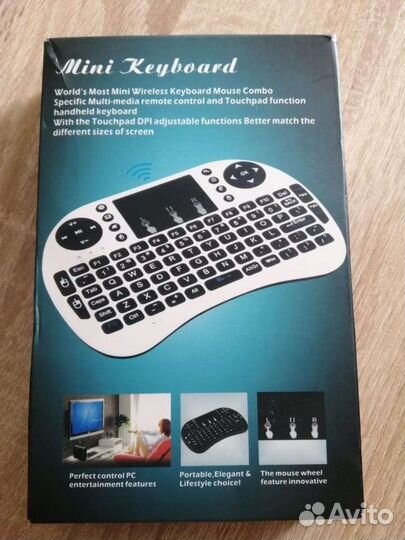 Мини Клавиатура с мышью беспроводная
