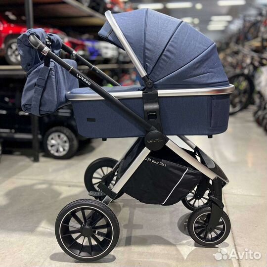 Коляска 3 в 1 Новая стильная (Blue Black)