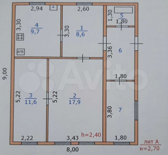 Дом 72 м² на участке 50 сот.
